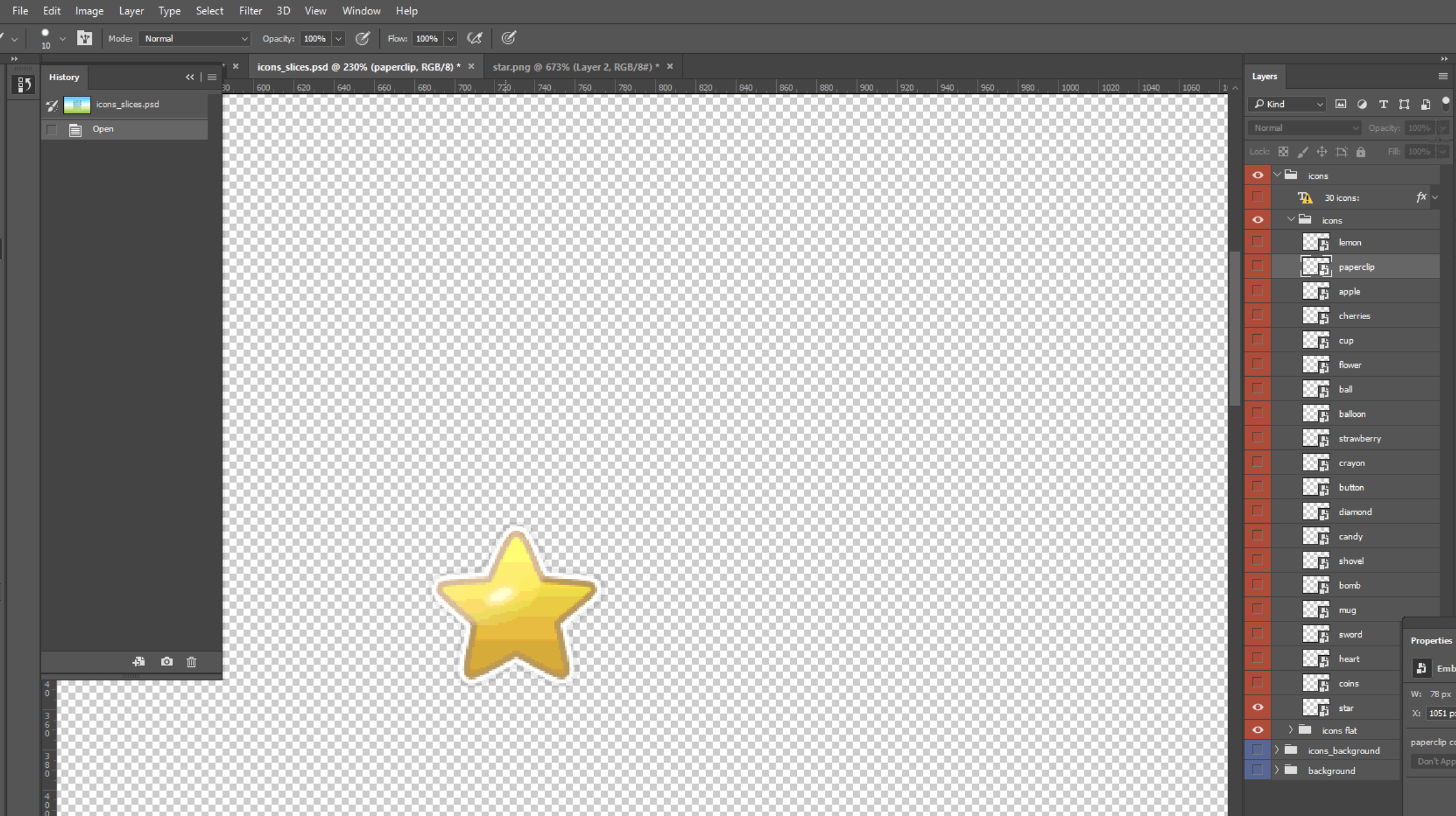 turned all layers off except for the layer with the star icon