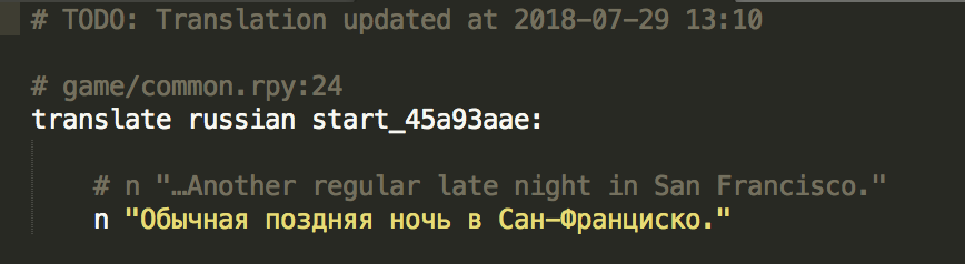 Ren'Py translation files block example