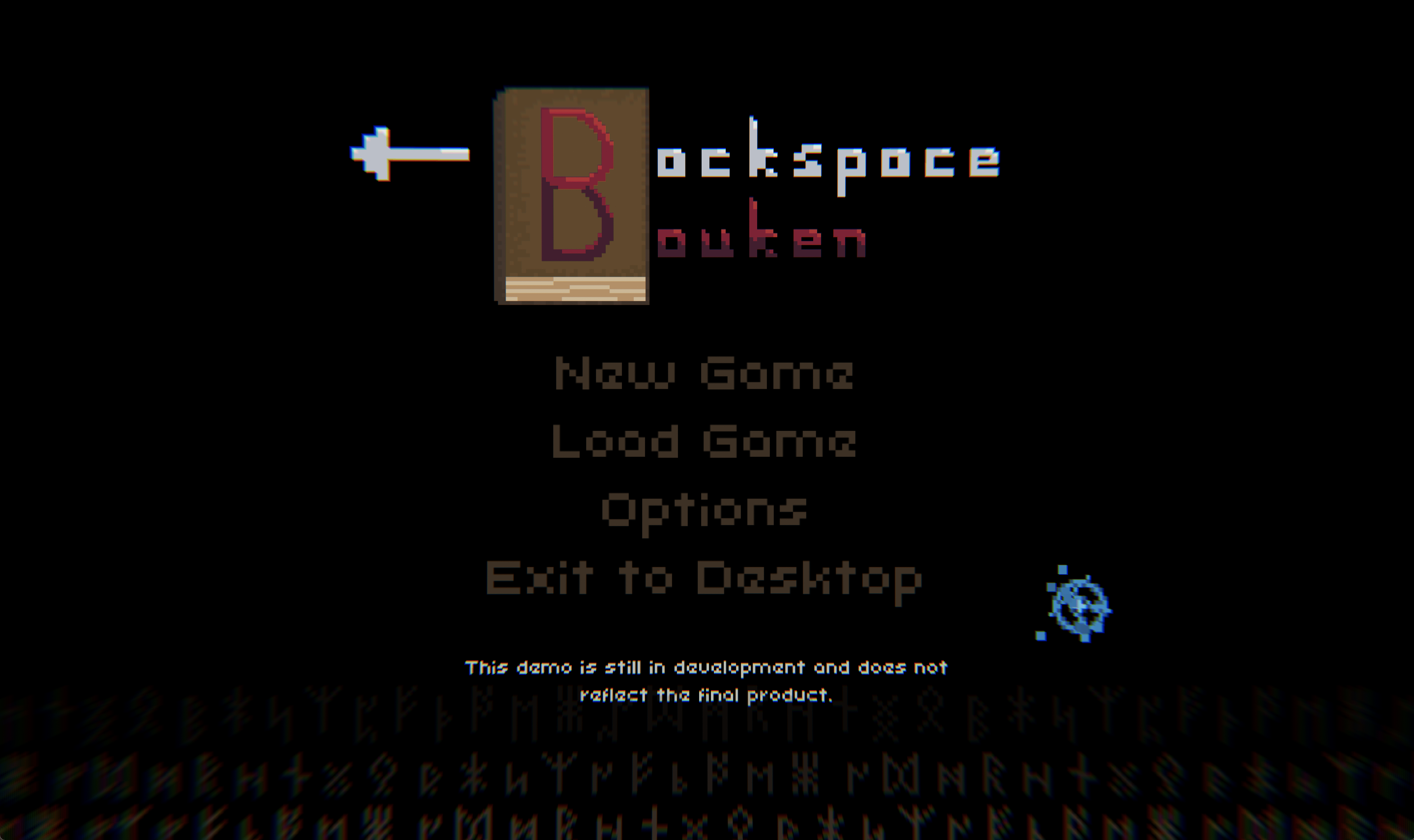 Title screen showing options: NEW GAME, LOAD GAME, OPTIONS, EXIT TO DESKTOP