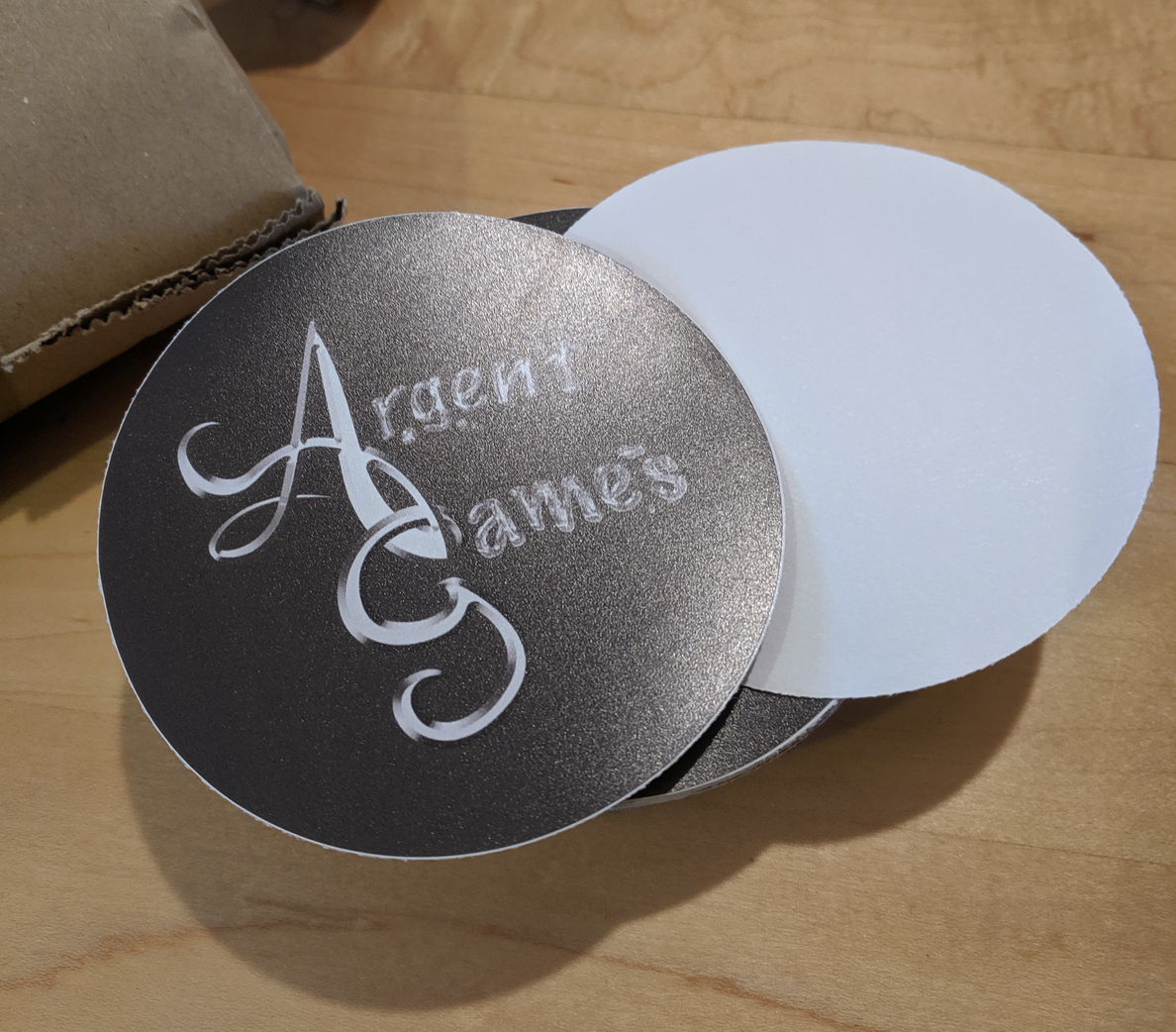 Large round Argent Games stickers