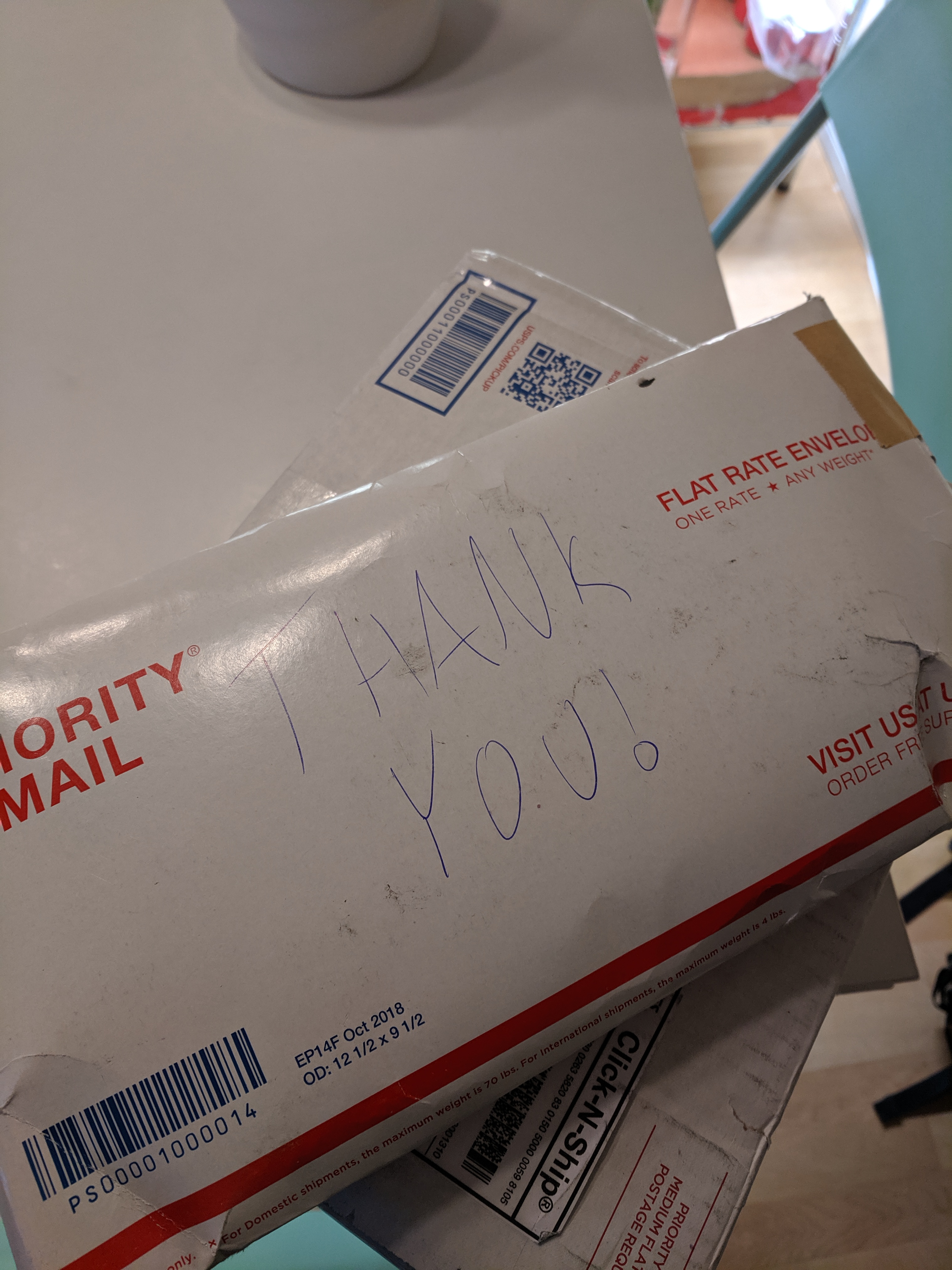 Small rectangular USPS package