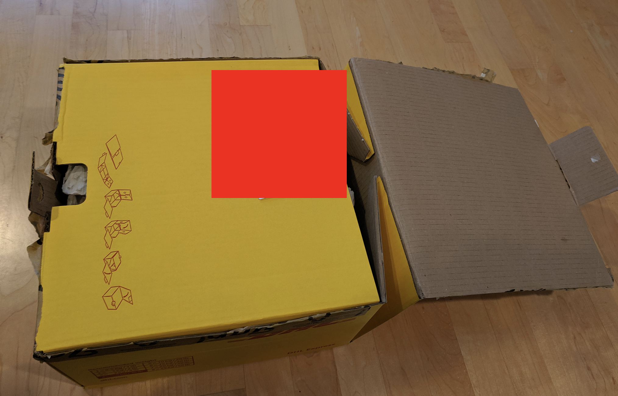 Large yellow DHL package