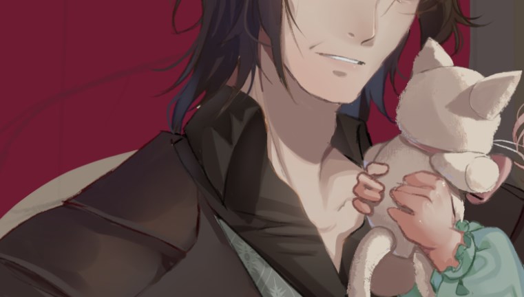 CG snippet of someone holding a stuffed cat