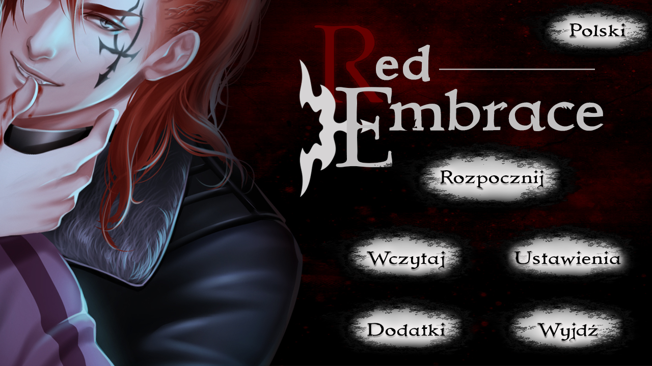Main menu of red embrace in the polish language