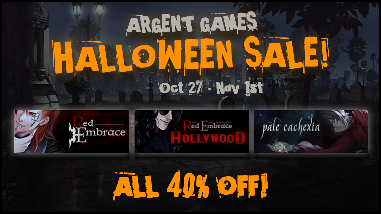 AG Halloween Sale text on a graveyard background