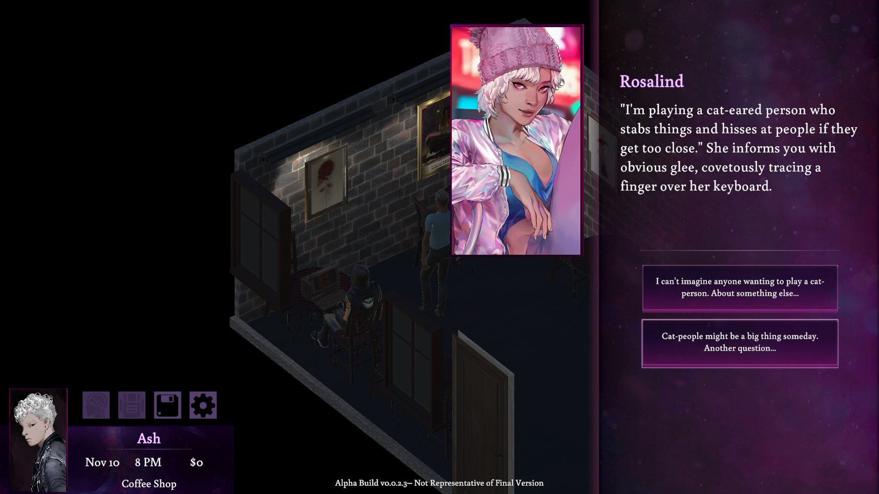 screenshot of Rosalind in game