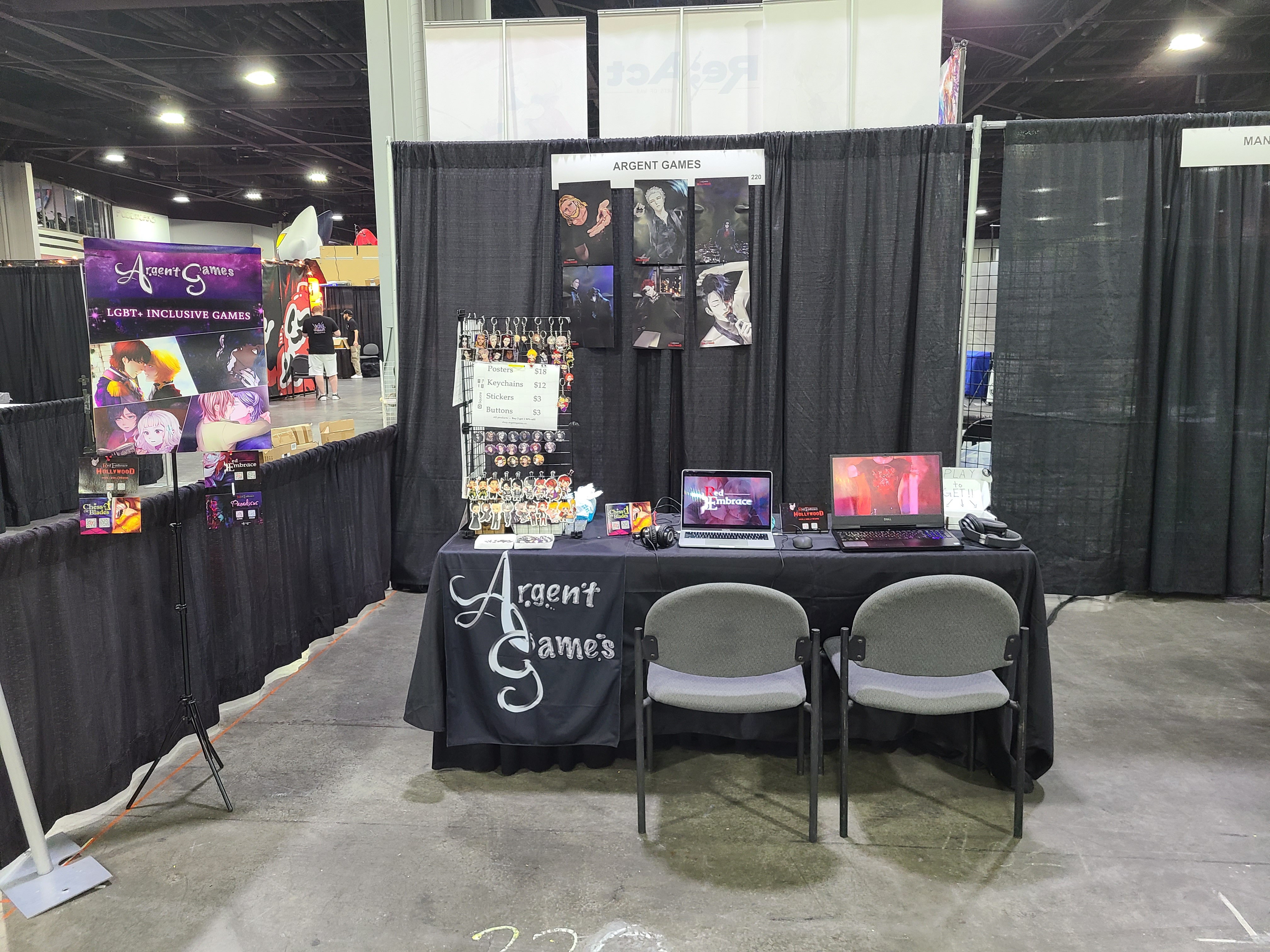 our day 1 booth setup